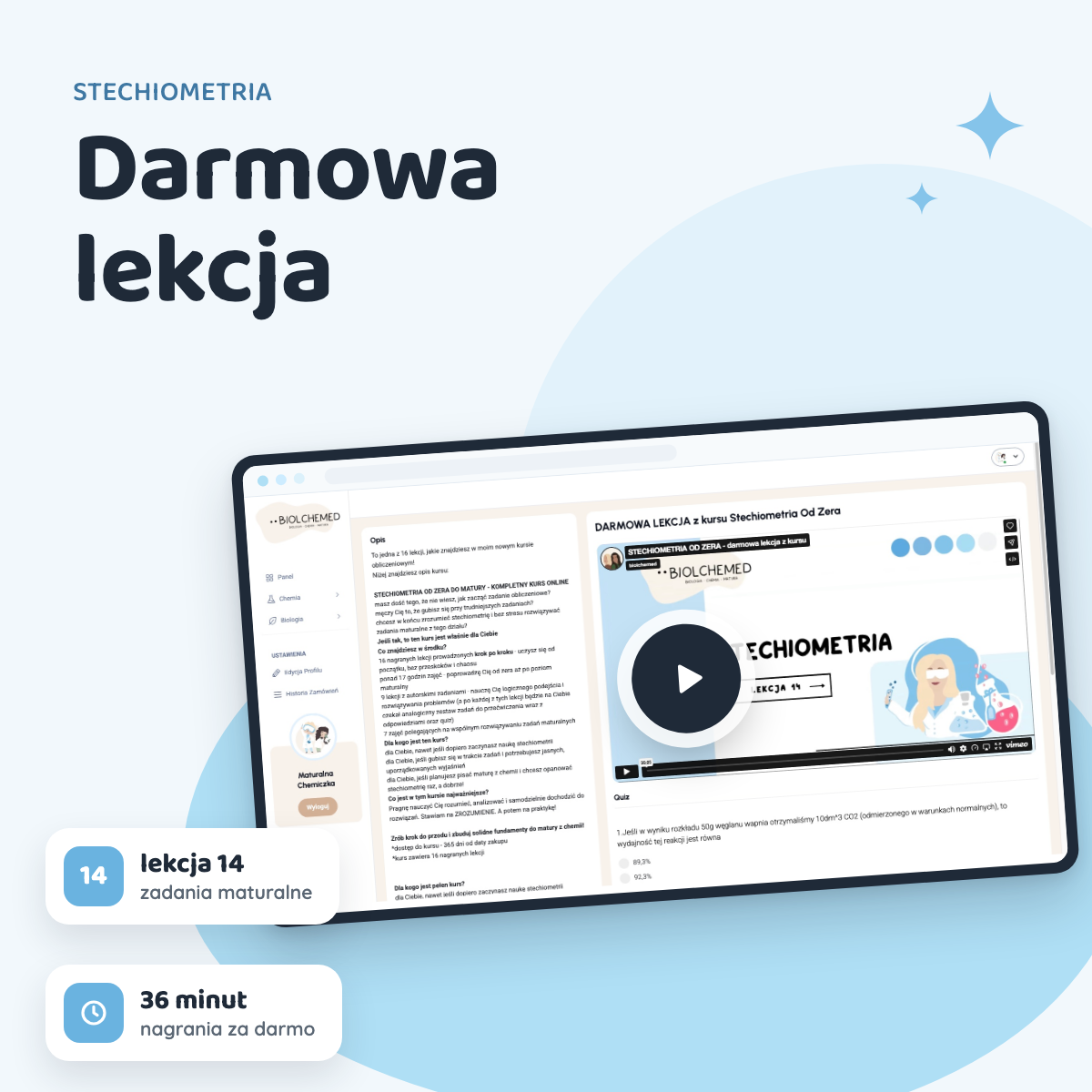 DARMOWA LEKCJA z kursu Stechiometria 